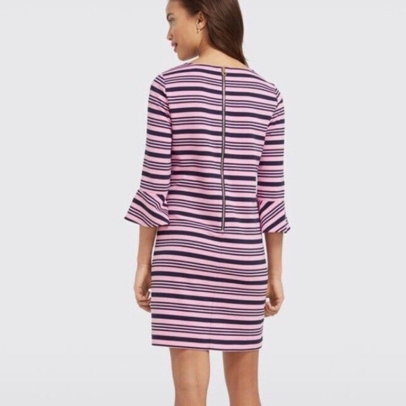 Draper James Ottoman Stripe Knit Dress Pink & Navy - Picture 2 of 10